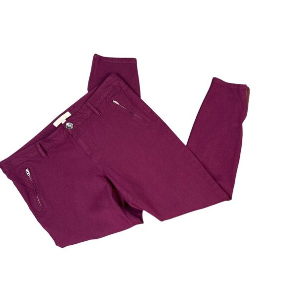 Banana Republic Burgundy Sloan Zipper Pocket + Ankle‎ Zip Pants Size 10 - Picture 3 of 8
